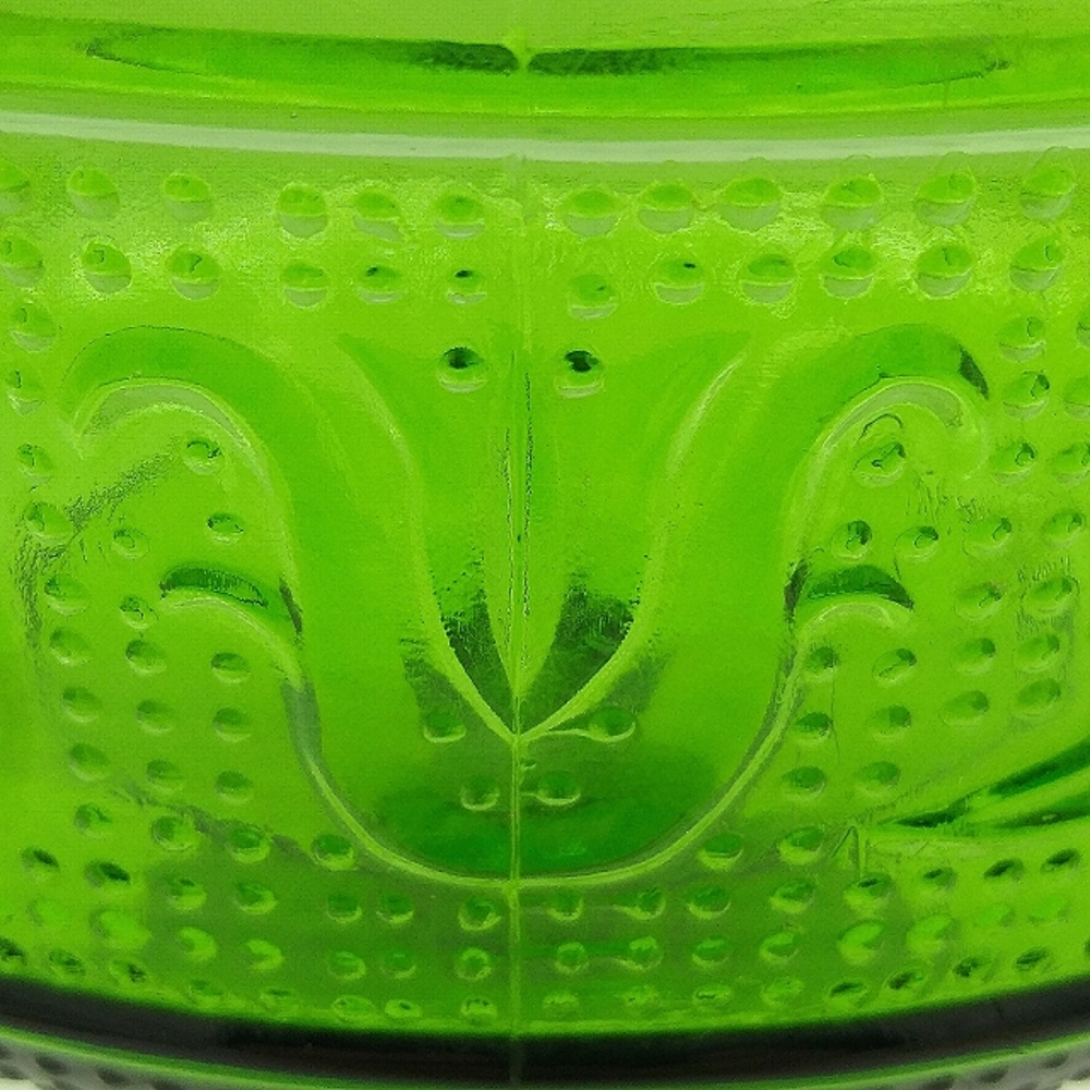 E.O. Brody Emerald Green Pressed Glass Scalloped Pedestal Bowl Vintage Compote - Picture 6 of 15